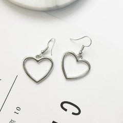 2017 New Hollow Geometry Earrings Heart Sweet Gold Love Earrings Women Gifts Jewelry Orecchini Brincos Pendientes Oorbellen