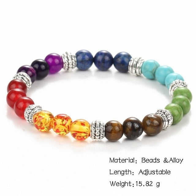 IF ME Fashion 7 Chakra Bracelet Men Black Lava Healing Balance Beads Reiki Buddha Prayer Natural Stone Yoga Bracelet Women Jewel