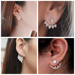 H23 New Imitation Pearl Heart Crystal Flower Leaf Angel Wings Geometry Stud Earrings For Women Statement Ear Jewelry Wholesale