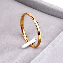 KNOCK Titanium Steel  Rose Gold  Anti-allergy Smooth  Simple Wedding Couples Rings Bijouterie for Man or Woman Gift