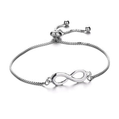 MissCyCy Luxurious Crystal Bracelet Silver Color Adjustable Infinity Charm Bracelets for Women Fashion Jewelry 2018 New