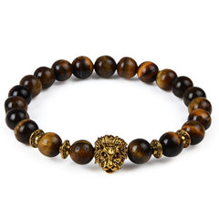 Leopard Tiger Eye Lion Head Bracelet Owl Buddha Bead Bracelets Bangles Skull Charm Natural Stone Bracelet yoga Jewelry Men Women