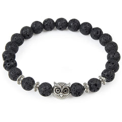 Leopard Tiger Eye Lion Head Bracelet Owl Buddha Bead Bracelets Bangles Skull Charm Natural Stone Bracelet yoga Jewelry Men Women