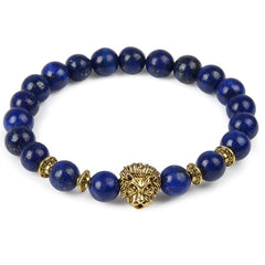 Leopard Tiger Eye Lion Head Bracelet Owl Buddha Bead Bracelets Bangles Skull Charm Natural Stone Bracelet yoga Jewelry Men Women