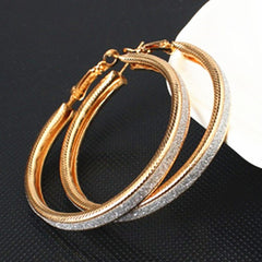 Simple fashion gold color Silver plated geometric big round earrings for women fashion big hollow drop earrings jewelry