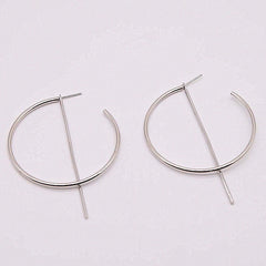 Simple fashion gold color Silver plated geometric big round earrings for women fashion big hollow drop earrings jewelry