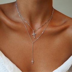 Bls-miracle Bohemian Multi layer Pendant Necklaces For Women Fashion Golden Geometric Charm Chains Necklace Jewelry Wholesale