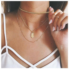 Bls-miracle Bohemian Multi layer Pendant Necklaces For Women Fashion Golden Geometric Charm Chains Necklace Jewelry Wholesale