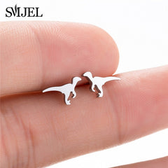 SMJEL Stainless Steel Mickey Stud Earrings for Women Girls Minimalist Fox Cat Hedgehog Earings Jewelry Animal Accessories Gifts