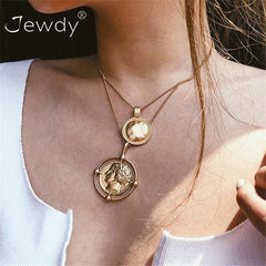 26 Styles Boho Shell Pendant Necklace for Women Long Chain Round Charm Statement Choker 2019 Collares Necklace Wedding Jewelry