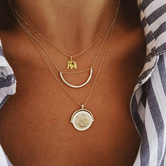 26 Styles Boho Shell Pendant Necklace for Women Long Chain Round Charm Statement Choker 2019 Collares Necklace Wedding Jewelry