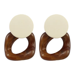 AENSOA Fashion Big Resin Drop Earrings For Women 2019 New Acetic Acid Large Korea Square Earrings Trendy Wood Geometric Jewelry