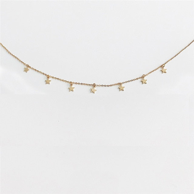 Star Necklace Women Choker Kolye Gold Silvery Moon Necklaces Boho Pendants Collier Femme Chain Collar collares de moda 2019 G2