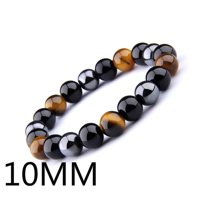 Natural Black Obsidian Hematite Tiger Eye Beads Bracelets Men for Magnetic Health Protection Women Jewelry Pulsera Hombre