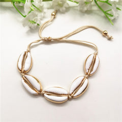 Gold Color Cowrie Shell Bracelets for Women Delicate Rope Chain Bracelet Beads Charm Bracelet Bohemian Beach Jewelry