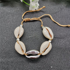 Gold Color Cowrie Shell Bracelets for Women Delicate Rope Chain Bracelet Beads Charm Bracelet Bohemian Beach Jewelry