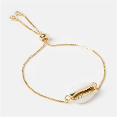 Gold Color Cowrie Shell Bracelets for Women Delicate Rope Chain Bracelet Beads Charm Bracelet Bohemian Beach Jewelry