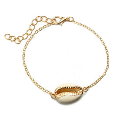 Gold Color Cowrie Shell Bracelets for Women Delicate Rope Chain Bracelet Beads Charm Bracelet Bohemian Beach Jewelry