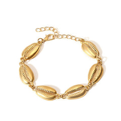 Gold Color Cowrie Shell Bracelets for Women Delicate Rope Chain Bracelet Beads Charm Bracelet Bohemian Beach Jewelry